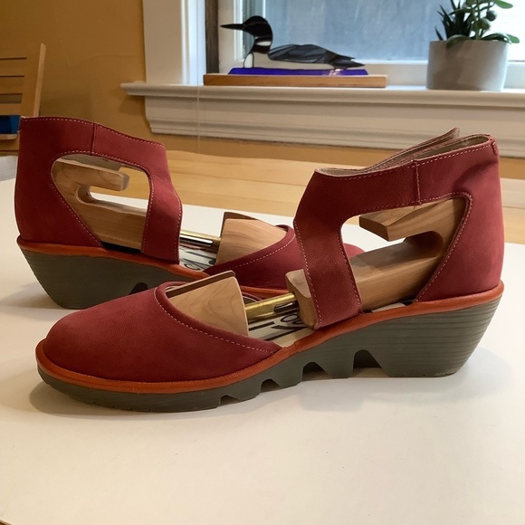 FLY LONDON Rust 'Piat' Platform Wedge Sandals Size 39 - Picture 3 of 13